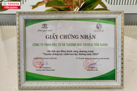 TOYOTA TIỀN GIANG ĐỒNG HÀNH CÙNG CHƯƠNG TRÌNH “TOYOTA CHUNG TAY XANH HÓA HỌC ĐƯỜNG 2024”